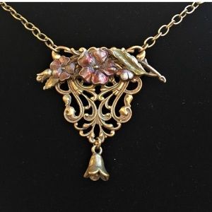 Victorian Flower Necklace Artisan Made Necklace